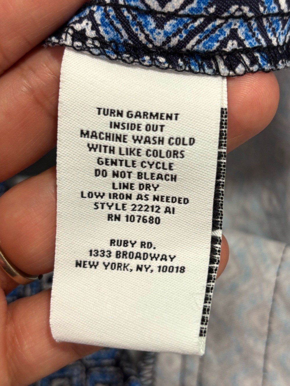 Ruby Rd. Blue Printed Capri Pants - Picture 8 of 10
